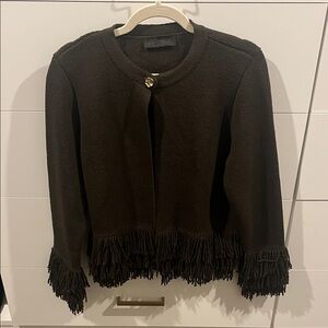 Zara Brown Fringe Sweater